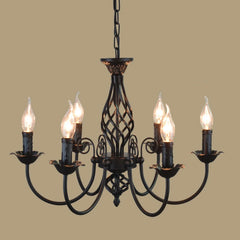 Retro Industrial Chandelier Light 3/4/5/6 heads European Wrought Iron Lamps For Living Room Bar Restaurant E14 Lustre Luminaria