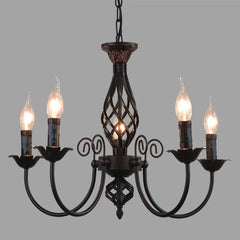 Retro Industrial Chandelier Light 3/4/5/6 heads European Wrought Iron Lamps For Living Room Bar Restaurant E14 Lustre Luminaria