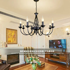 Retro Industrial Chandelier Light 3/4/5/6 heads European Wrought Iron Lamps For Living Room Bar Restaurant E14 Lustre Luminaria