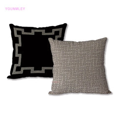 Cozy Cushion Cover Black Geometric printed European Retro home decorative Pillow case for sofa/bed square Pillowcase 45x45cm YLA