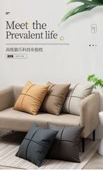 Luxury Tech Fabric Sofa Cushion Waterproof Faux Leather Wash-Free Pillow for Living Room Bedroom Bedside and Lumbar Support