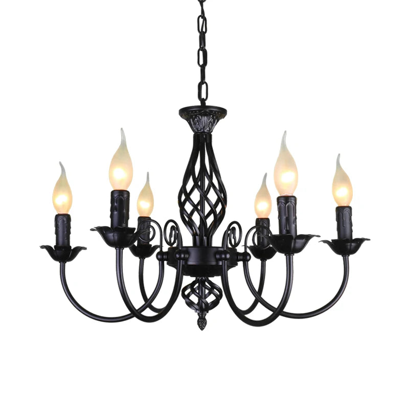Retro Industrial Chandelier Light 3/4/5/6 heads European Wrought Iron Lamps For Living Room Bar Restaurant E14 Lustre Luminaria