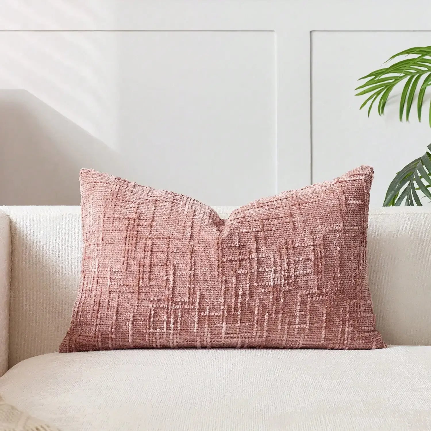 1pcs Khaiki Chenille Cushion Cover 30x50CM Striped Geometric Throw Pillow Cover Decor Home Cushion for Sofa Bed Pillowcase