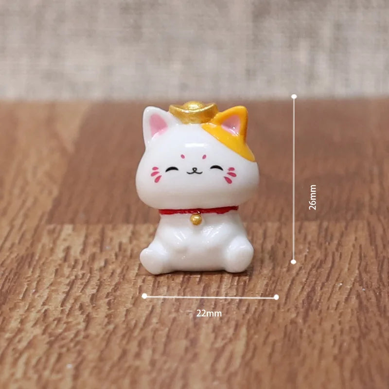 Micro Landscape Ornaments, Cute Lucky Cat Resin Crafts, Car Center Console Ornaments, Home Decoration Gifts