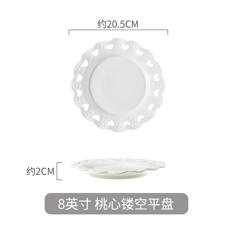 Nordic Salad Plate Golden Inlay Dinner Dish Marble Pattern Steak Plates Home Hotel Ceramic Food Dishes Tray Drop Shipping