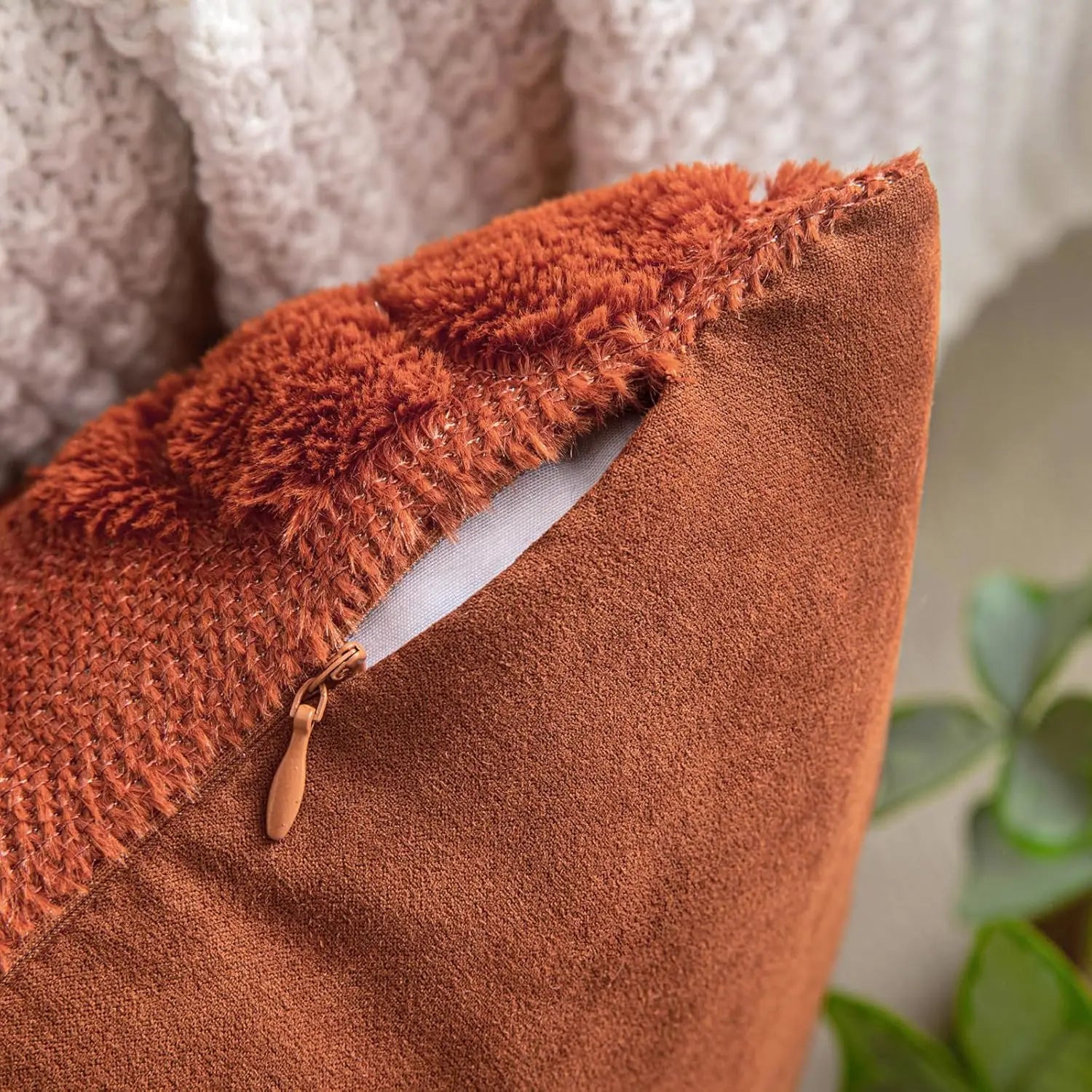 Chenille Throw Pillow Covers Green Soft Solid Cushion Cover for Sofa Living Room Plush Accent Spring Pillowcases for Home Decor