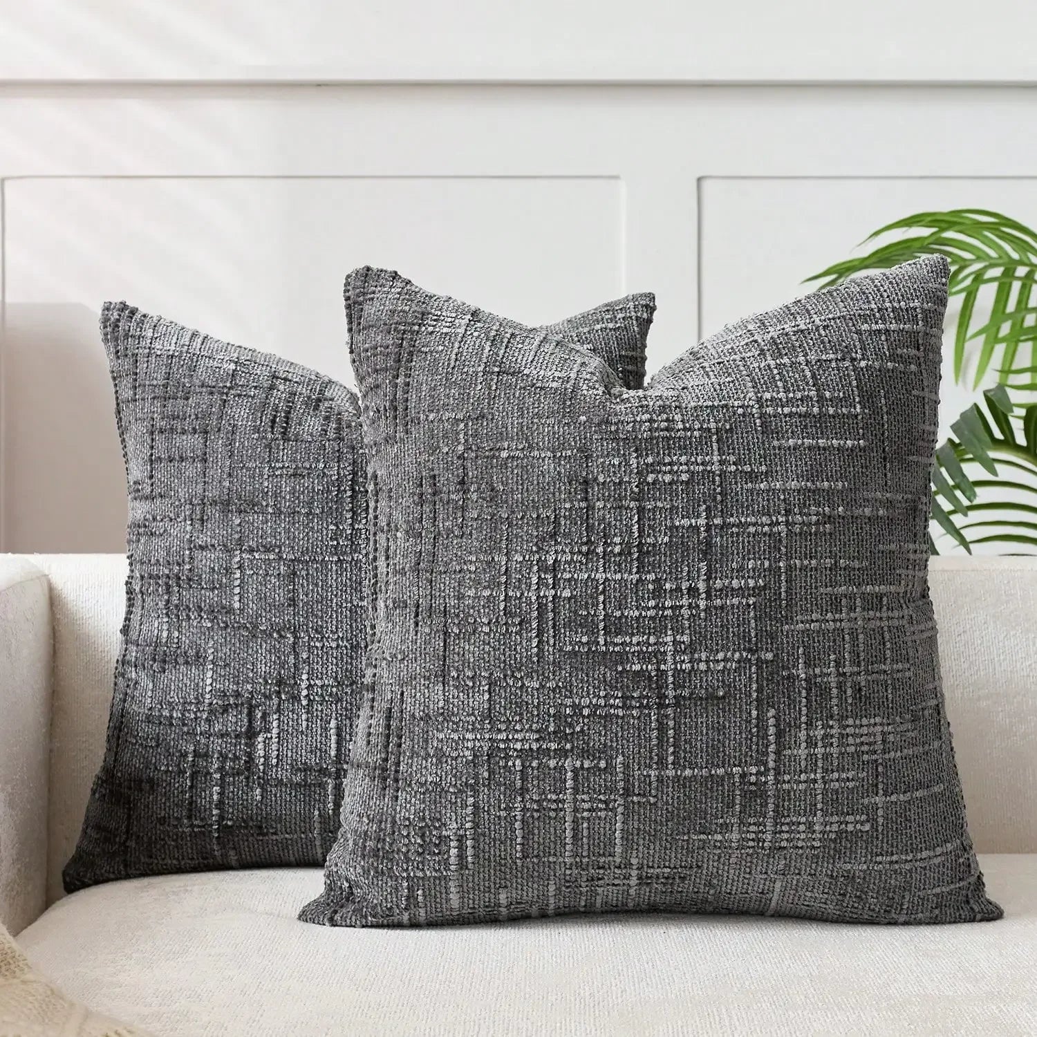 1pcs Khaiki Chenille Cushion Cover 30x50CM Striped Geometric Throw Pillow Cover Decor Home Cushion for Sofa Bed Pillowcase
