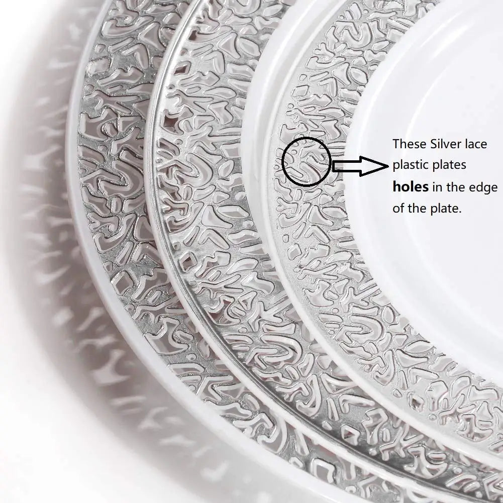 40/20pcs Gold Plastic Plates,Party Dinner Plates and Salad/Dessert Plates Combo,Heavy Duty Plastic Plates for Parties Wedding