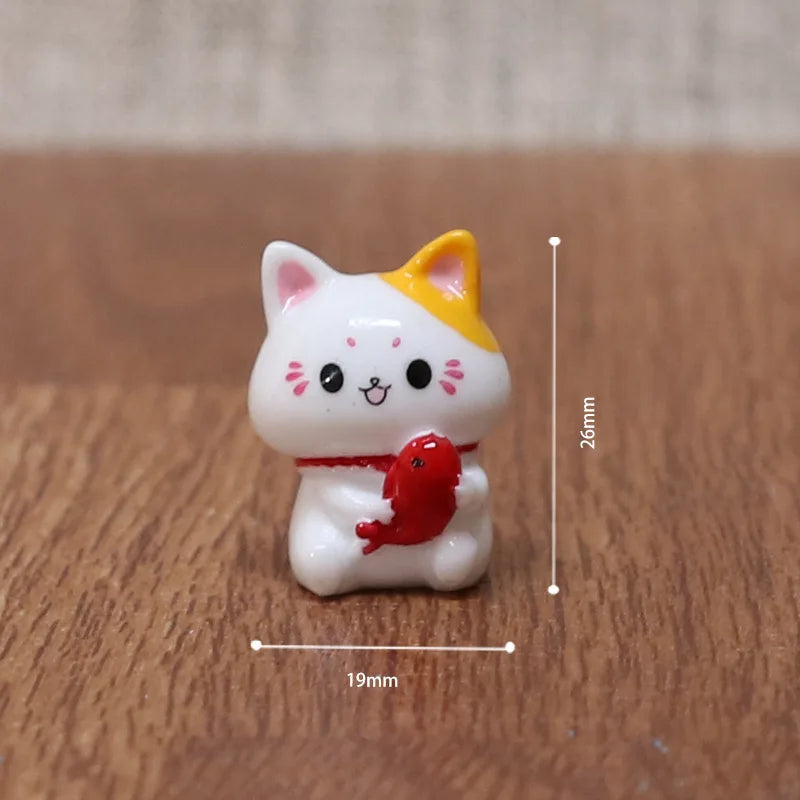 Micro Landscape Ornaments, Cute Lucky Cat Resin Crafts, Car Center Console Ornaments, Home Decoration Gifts