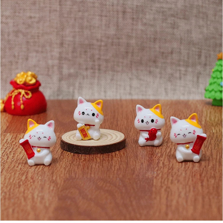 Micro Landscape Ornaments, Cute Lucky Cat Resin Crafts, Car Center Console Ornaments, Home Decoration Gifts
