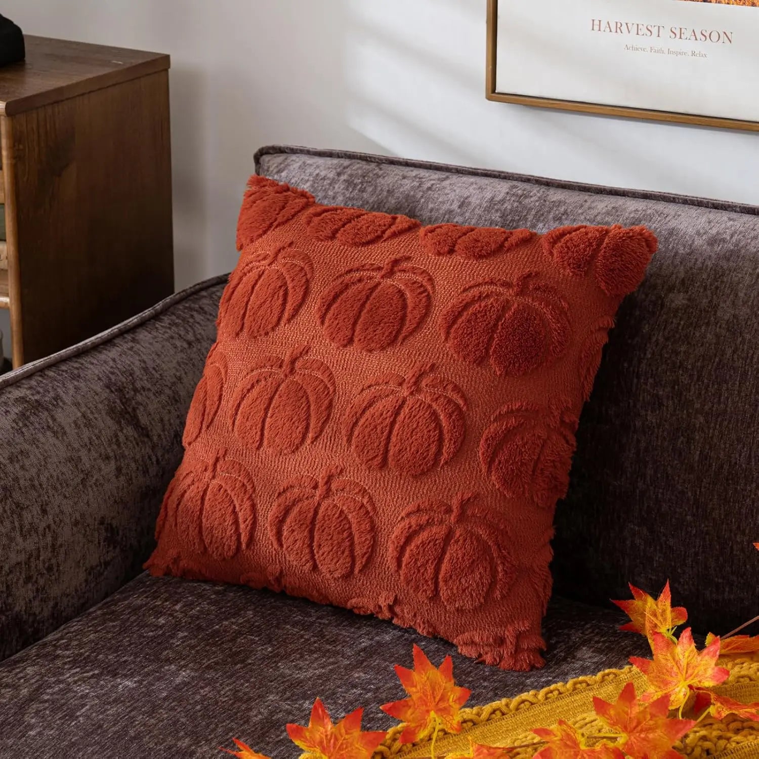 Chenille Throw Pillow Covers Green Soft Solid Cushion Cover for Sofa Living Room Plush Accent Spring Pillowcases for Home Decor