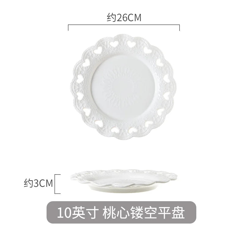 Nordic Salad Plate Golden Inlay Dinner Dish Marble Pattern Steak Plates Home Hotel Ceramic Food Dishes Tray Drop Shipping
