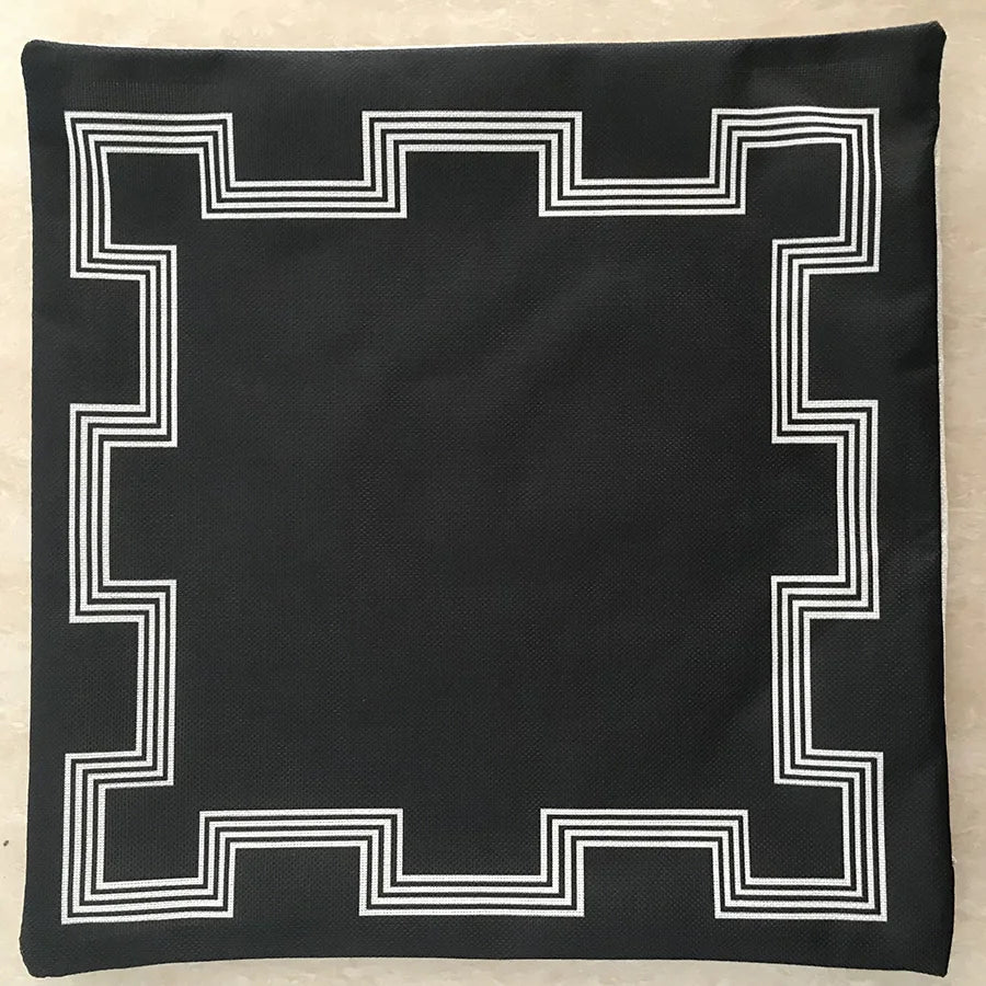 Cozy Cushion Cover Black Geometric printed European Retro home decorative Pillow case for sofa/bed square Pillowcase 45x45cm YLA