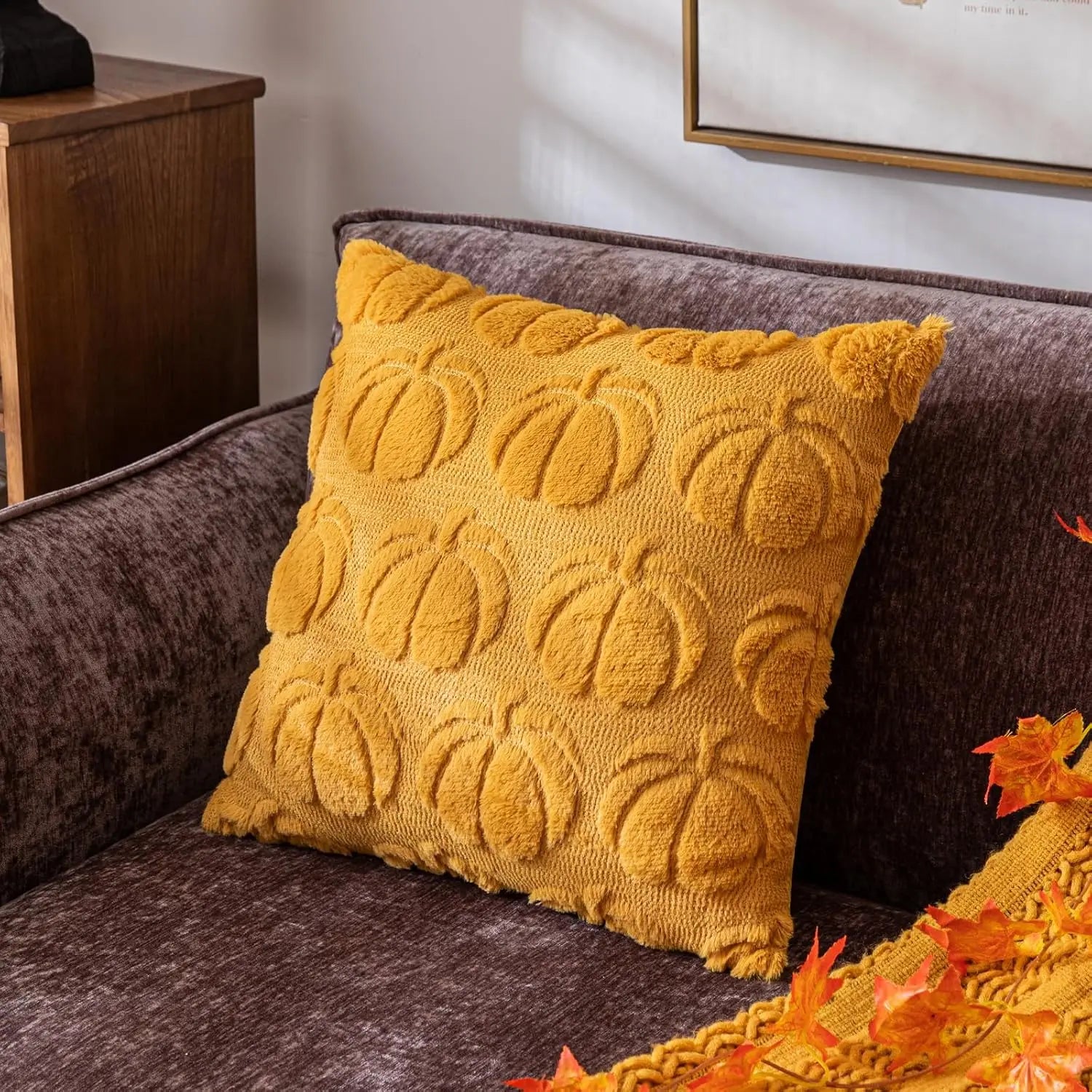 Chenille Throw Pillow Covers Green Soft Solid Cushion Cover for Sofa Living Room Plush Accent Spring Pillowcases for Home Decor