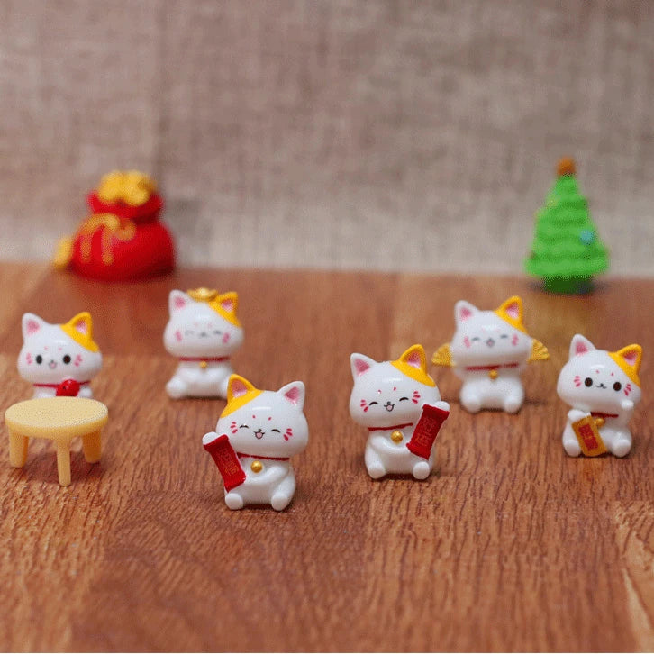 Micro Landscape Ornaments, Cute Lucky Cat Resin Crafts, Car Center Console Ornaments, Home Decoration Gifts