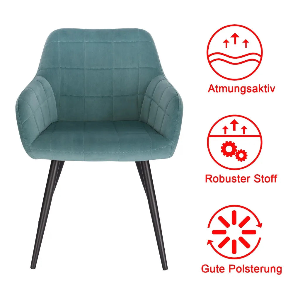 1PC Dining Chair Steel Legs Tub Chair Armchair Backrest Leisure Counter Lounge Living Room Chair Restaurant Kitchen Furniture