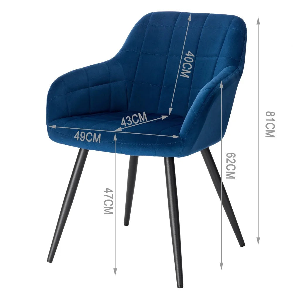 1PC Dining Chair Steel Legs Tub Chair Armchair Backrest Leisure Counter Lounge Living Room Chair Restaurant Kitchen Furniture